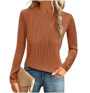 Zessica pumpkin spice colored stretchy top! Great for fall and in winter! thumbnail 5