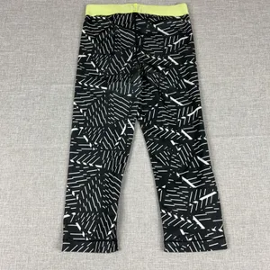 Nike‎ Pro Leggings Womens M Black Geometric Capri Compression Yoga Gym Pants thumbnail 9