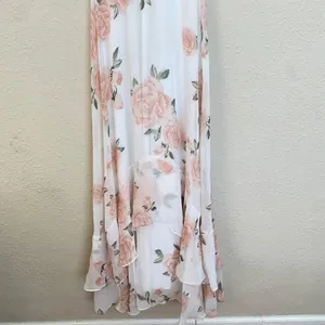 Lulu's Take You There Ivory Floral Print Maxi Dress size XS‎ thumbnail 5