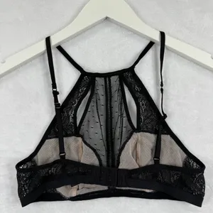 Victoria's Secret Very Sexy Black‎ Floral Lace High Neck Bralette Small thumbnail 9
