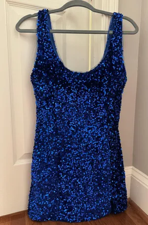 American Threads Blue Sequin Mini Dress thumbnail 4