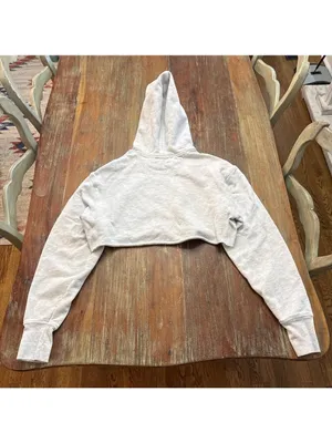 JOAH BROWN Pearl Grey French Terry Lounge Set Cropped Hoodie Joggers thumbnail 12