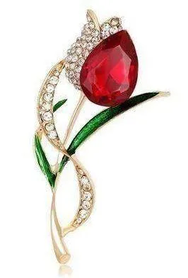 Elegant Crystsl Flower Brooch Pin for Women thumbnail 1
