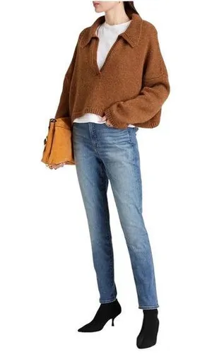 Veronica Beard High Rise Jeans, Light Wash Distressed, Size 26 thumbnail 1