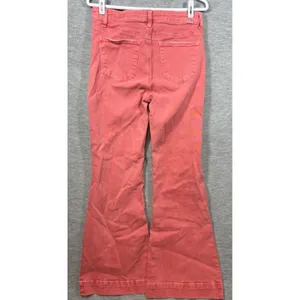 Risen Jeans Womens 9/29 Coral Pink Flare Denim Pants Stretch‎ Casual thumbnail 4