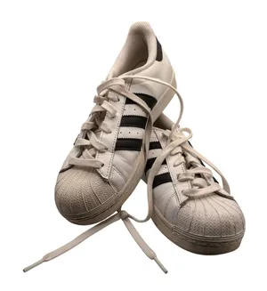 Adidas Superstar Sneakers 6.5 White Black Leather Classic Shell Toe College Shoe thumbnail 1
