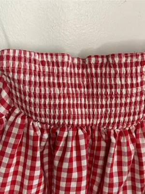 Strapless Red Gingham Tunic Top thumbnail 9