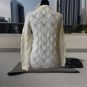 Wintuk Vintage 60s Off White Dupont Acrylic Diamond Knit Cardigan Sz S‎ ? thumbnail 4