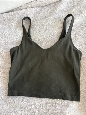 Lululemon olive green align set top size 2 leggings size 6 thumbnail 4