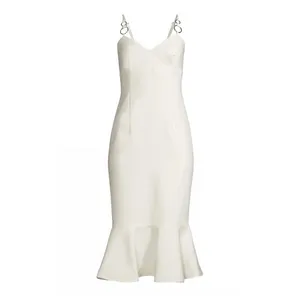 New!‎ Likely Hirsch Midi Flute Dress in White Size 2 $298 thumbnail 4