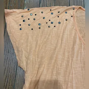 Mossimo Denim Chic Orange Studded Women's Tee thumbnail 6