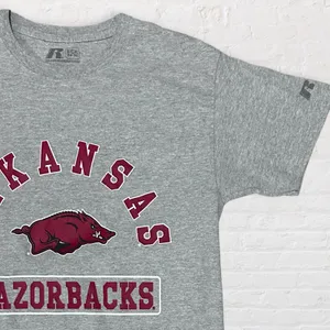 Russell Athletic University of Arkansas Razorbacks T Shirt Small Grey Hogs NCAA thumbnail 3