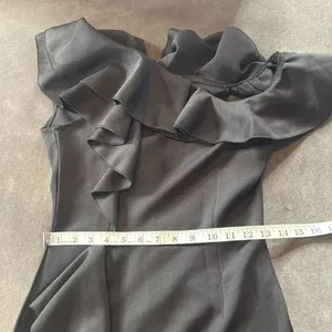 Women’s Black Off-Shoulder BodyCon Midi Dress with Ruffles Size S NWOT thumbnail 11