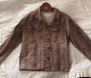 Dear John Leopard Denim Jacket coat animal print thumbnail 1