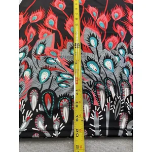 White Mark Womens Pencil Skirt Peacock Feather Print Stretch‎ Zip Y2K Medium Red thumbnail 3