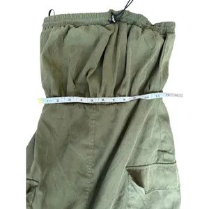 Forever 21 Olive Green Military Bandeau Midi Zip up women's dress, Size S thumbnail 10