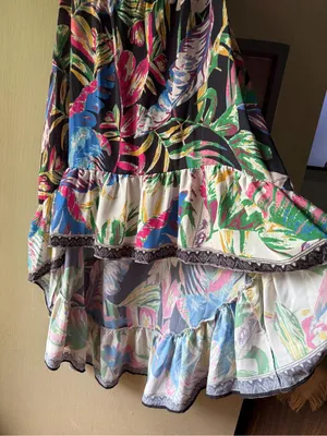 Tiered Floral Maxi Dress in Black Multi thumbnail 1