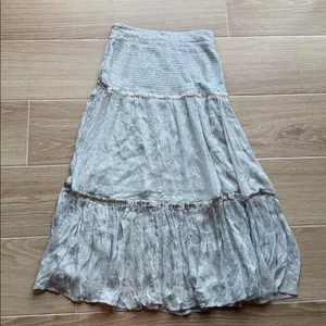 Free People Women's baby blue beaded Ella Ruched Tiered Peasant Maxi Skirt thumbnail 10