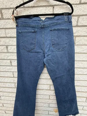 New York & Company Dark Indigo Wide Leg Flare Jeans thumbnail 12