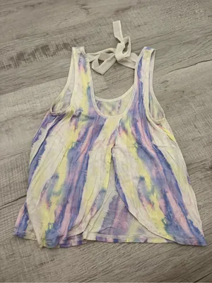 Kimchi Blue Pastel Tie-Dye Racerback Tank - Lavender, Yellow, Pink thumbnail 1