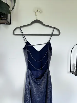 Windsor V Neck Open Strappy Back Sleeveless Glittery Sparkly Mini Dress Small thumbnail 4