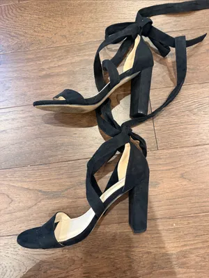 Carcuume Strappy Chunky Heels High in Black Suede Size 8 - C72-005 thumbnail 7