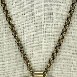 Chico's Gold Tone Rhinestone Faux Pearl Statement Pendant Necklace ✨ thumbnail 3