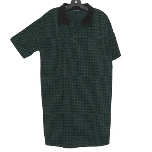 NEW Zara Green Black Polo Dress Minimalist Shift‎ Quiet Luxury Dark Academia M thumbnail 2