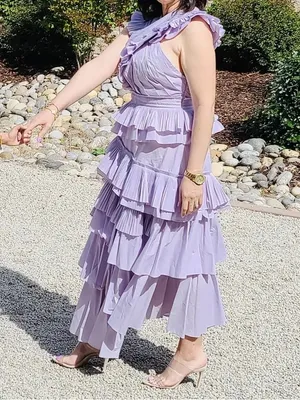 Ulla Johnson Aurore Ruffle Tiered Midi Dress Lavender Size 6 NWT thumbnail 12
