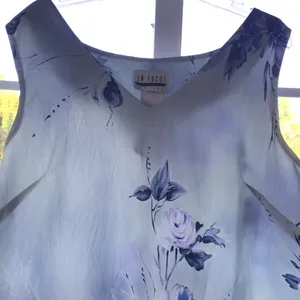 Enfocus Studio VTG sundress, tank top, blue flower, lightweight y2k vintage thumbnail 2