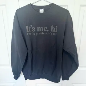 Taylor Swift “I’m the Problem, It’s Me” Puffy Black on Black Sweatshirt MEDIUM thumbnail 1