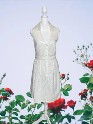 Nanette Lepore Sleeveless White Eyelet Shirt Dress thumbnail 5