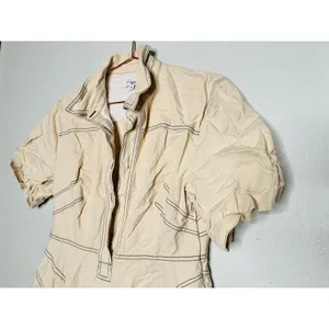 ROSETTA GETTY COLLECTIVE Off White Beige Twill 100% Cotton Bone Dress Size 10 thumbnail 6