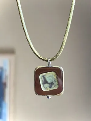 Handmade quality unique Czech glass bead fairy boho vintage chic style necklace🤎🌿 thumbnail 1