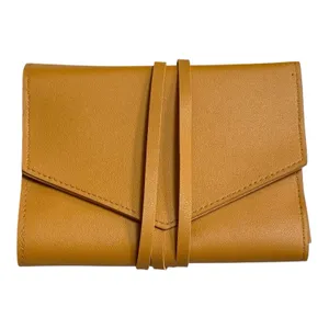 Glass Ladder Co Katherine Tech Travel Pouch Organizer Roll Up Honey Leather 7x5" thumbnail 2