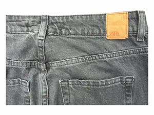 Zara Black Washed Straight-Leg Jeans thumbnail 4