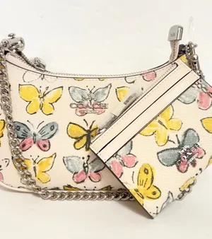 NWT Coach Teri Mini Crossbody Bag With Butterfly Print CAJ94+ card case CAR22 thumbnail 1