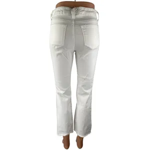 Scoop Women's White High Waisted Flared Bootcut Y2K Cropped Denim Jeans Size 4 thumbnail 2