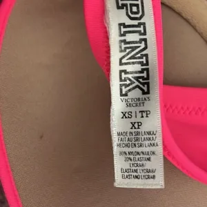Victoria's Secret PINK Twist Front Push Up Halter Bikini Top Neon Pink Size XS thumbnail 5