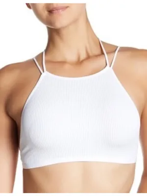 Free People High Neck Bra Bralette in White NWT thumbnail 1