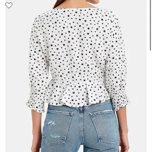 Rixo white stars sameera linen blend starry button down‎ blouse size large Black thumbnail 3