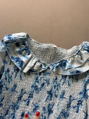 Peasant Floral Smocked Tiered Maxi Dress thumbnail 6