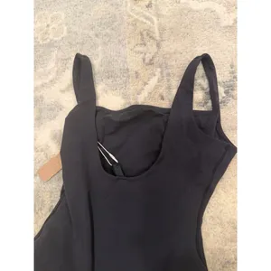 SKIMS Fits Everybody Square Neck Thong Bodysuit Onyx Black Size XS NWT $60 thumbnail 11