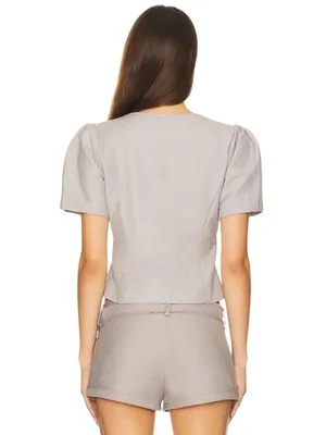 LIONESS Femme Blouse in Grey XLarge New Womens Cropped Jacket Blazer thumbnail 3