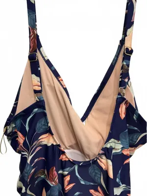 Mynah Lush Leaves One Piece Wrap Plus Size Swimsuit 24W thumbnail 5