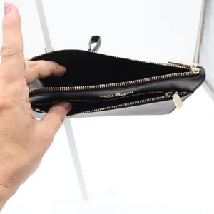 Kate Spade Staci Medium Wristlet Black Saffiano Leather Gold Hardware thumbnail 6