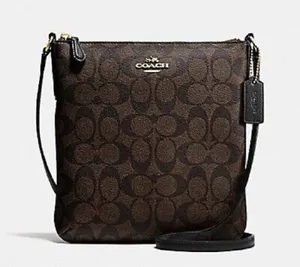 Coach Signature North/South Crossbody Signature Coated Canvas Purse thumbnail 1