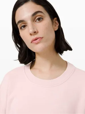 Lululemon Perfectly Oversized Crewneck Porcelain Pink Loungewear activewear XL thumbnail 3