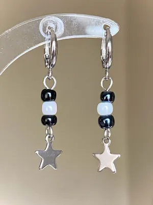 Handmade grunge fairy whimsical y2k star dangle earrings⭐️ thumbnail 5