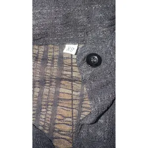 Womens XS Black Sheer Textured Button Up Long Sleeve Mesh Shirt Blouse‎ thumbnail 2